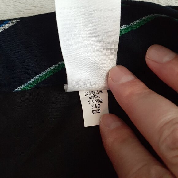 Banana Republic Factory NWT Women's Size 16 Navy Stripe High-Rise Belted Shorts - Picture 7 of 11